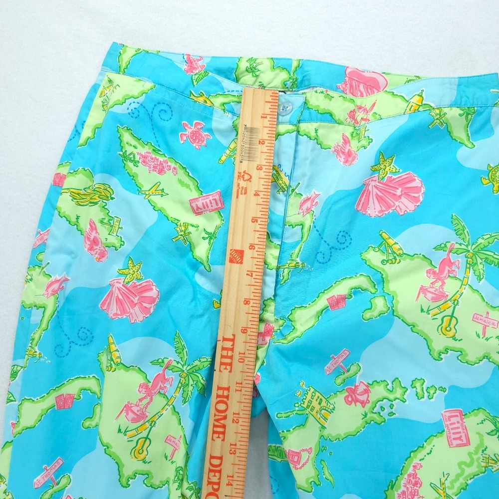 Lilly Pulitzer Pants Women 8 Havana Blue Private Island Capri Crop‎ NWT - Picture 7 of 10